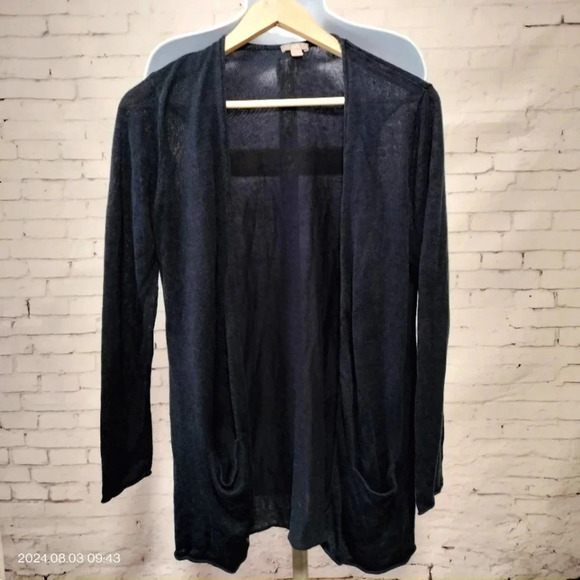 J. Jill Navy Open Front Cardigan - Picture 1 of 8
